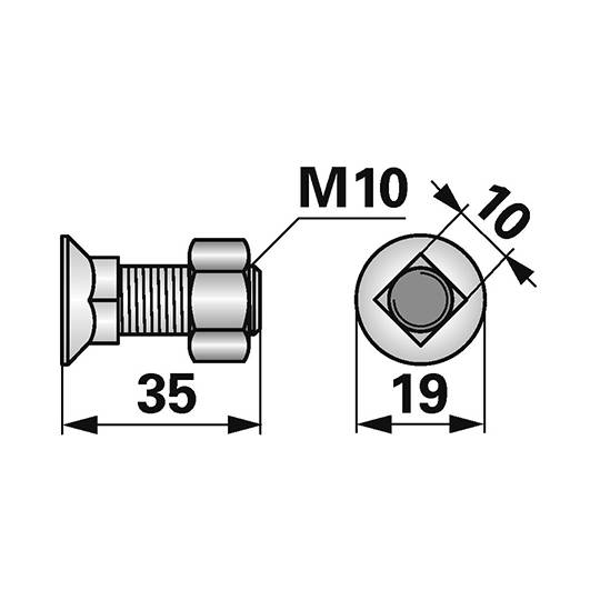 Obrázek k výrobku 26371 - Šroub pluhu M10x35 mm