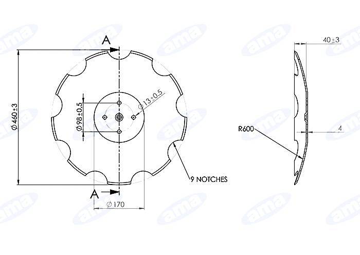 Obrázek k výrobku 61037 - Disk ozubený vydutý Ø 460/4mm SKF