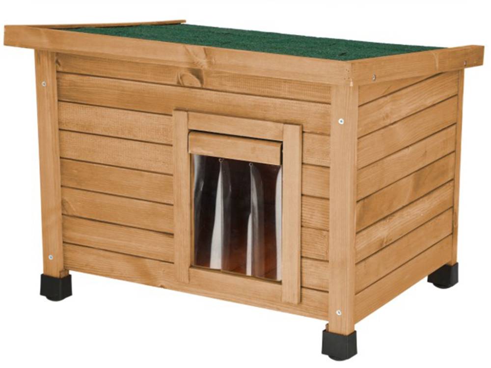 Obrázek k výrobku 125275 - Dřevěná bouda pro kočky KERBL 81564 RUSTICA, 57x45x43 cm, hnědá