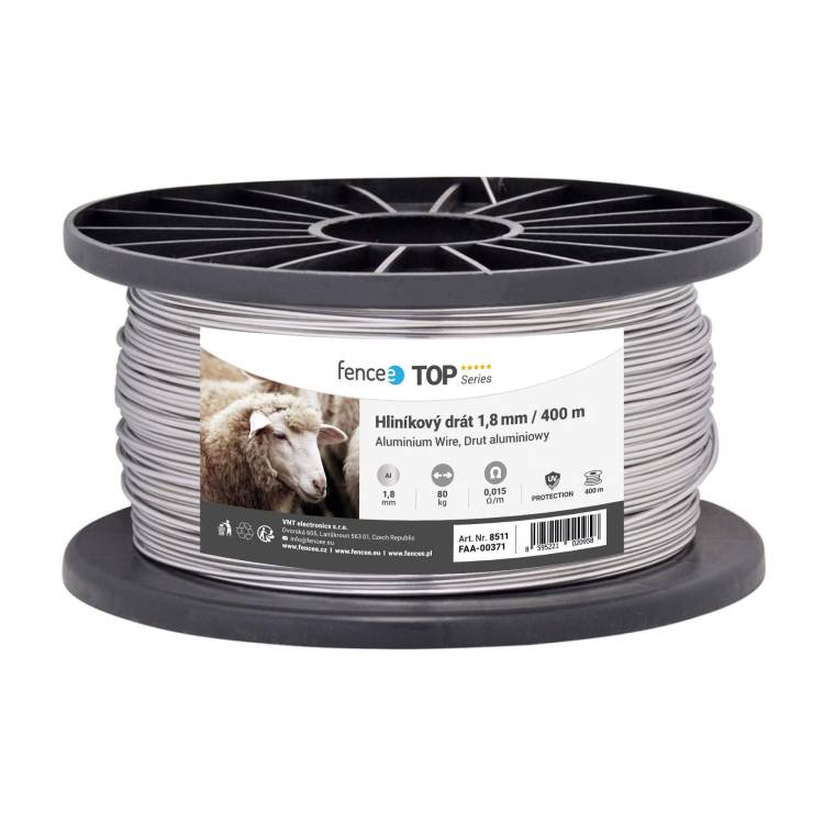 Obrázek k výrobku 123629 - Hliníkový drát pro elektrický ohradník, průměr 1,8 mm, 400 m