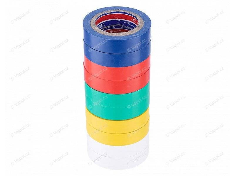 Obrázek k výrobku 73883 - Izolační páska PVC 0,13 mm x 15 mm x 20 m barevná 10 ks, Carmotion