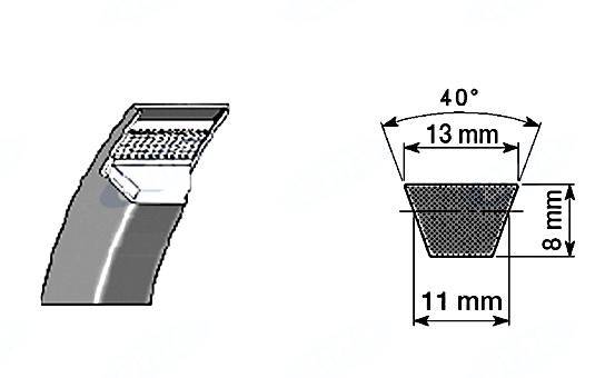 Obrázek k výrobku 32392 - klínový řemen A35, 13x900 Li, 13x933 Lp