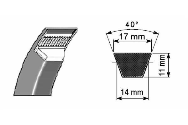 Obrázek k výrobku 32362 - klínový řemen B30, 17x762 Li, 17x805 Lp