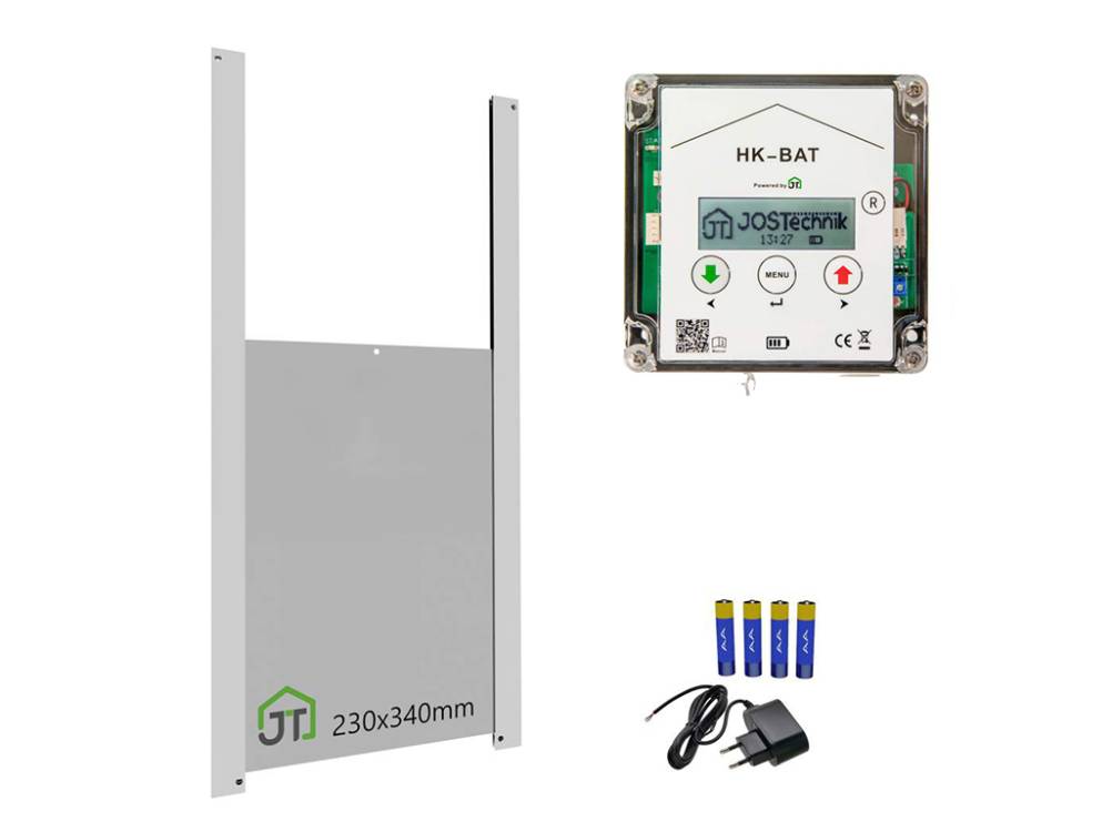 Obrázek k výrobku 125457 - Komplet automatického otevírání a zavírání kurníku JOSTechnik HK-Bat 23x34 D