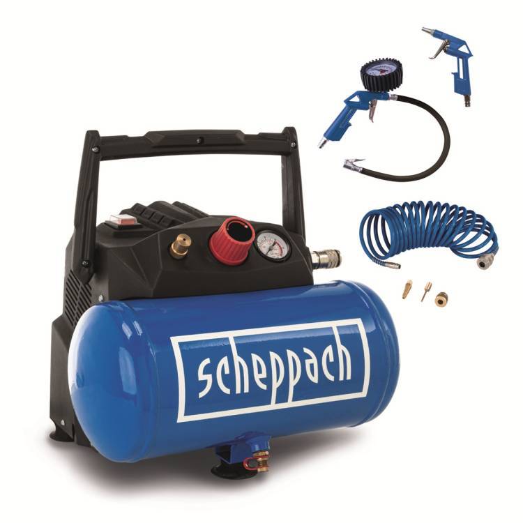 Obrázek k výrobku 80758 - Kompresor bezolejový 6l Scheppach HC 06
