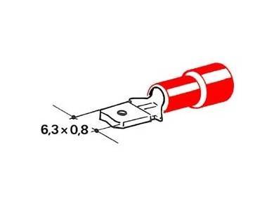 Obrázek k výrobku 37239 - konektor izolovaný červený 6,3 mm, 0,25-1 mm2