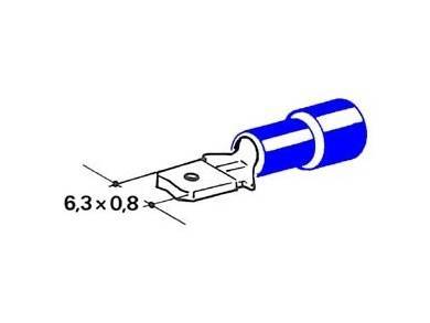 Obrázek k výrobku 37240 - konektor izolovaný modrý 6,3 mm, 1-2,5 mm2