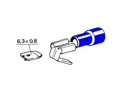 Obrázek k výrobku 37242 - konektor izolovaný modrý s odbočkou 6,3 mm, 1-2,5 mm