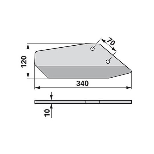 Obrázek k výrobku 24329 - Křídlo rovné 10mm - pravé