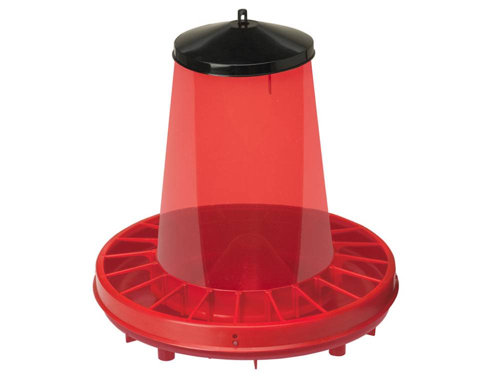 Obrázek k výrobku 133245 - Krmící automat pro slepice, drůbež CF012.50R WONDER - 18kg, fixní ochranná mřížka proti plýtvání, plastový