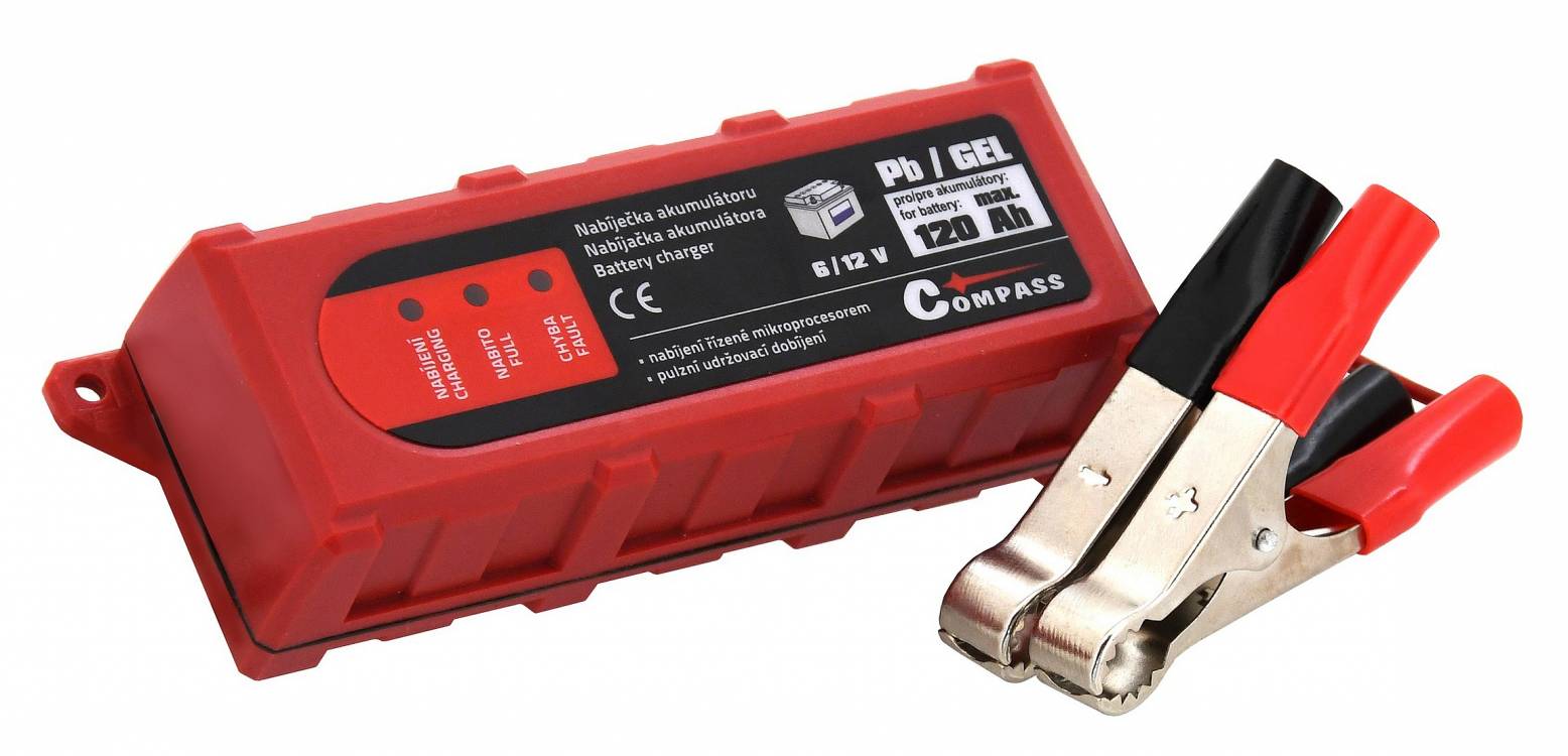 Obrázek k výrobku 68044 - Nabíječka mikroprocesor 1Amp 6/12V PB/GEL max. 120Ah