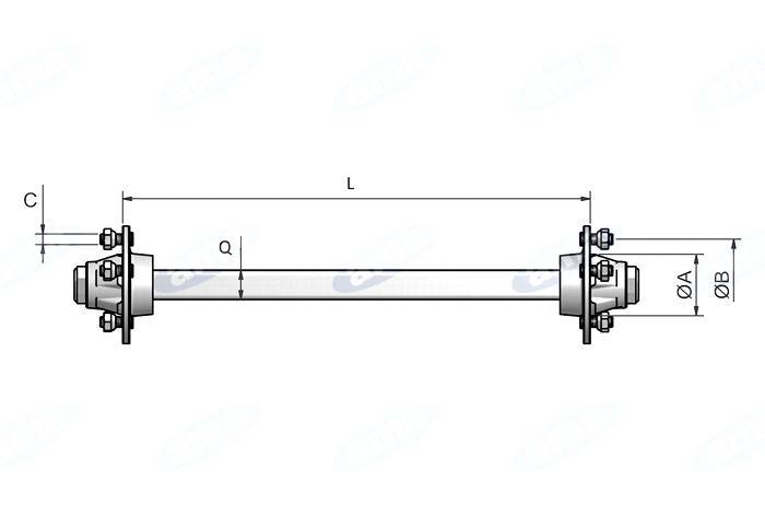 Obrázek k výrobku 55393 - náprava nebržděná 1500 kg