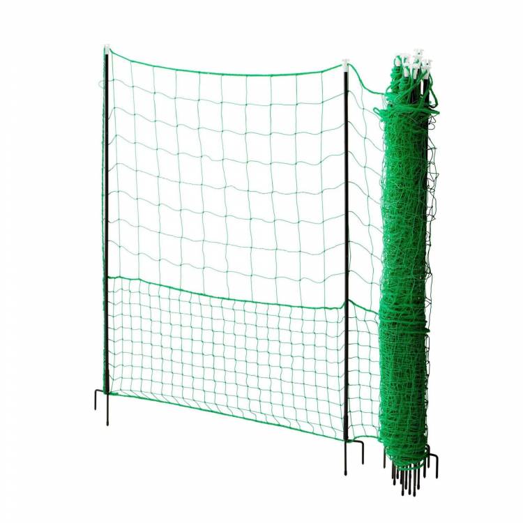 Obrázek k výrobku 124130 - Nevodivá zelená ohradníková síť s brankou pro drůbež, délka 24 m, výška 112 cm