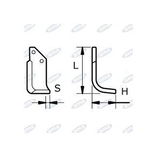 Obrázek k výrobku 43627 - NŮŽ ROTAVÁTORU 113 x 190 x 10 MM LEVÝ