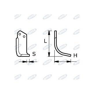 Obrázek k výrobku 43631 - NŮŽ ROTAVÁTORU 113 x 205 x 10 MM LEVÝ