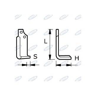 Obrázek k výrobku 43513 - NŮŽ ROTAVÁTORU 115 x 190 x 12 MM PRAVÝ