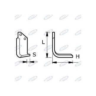 Obrázek k výrobku 37280 - NŮŽ ROTAVÁTORU 115 x 207 x 22 MM LEVÝ