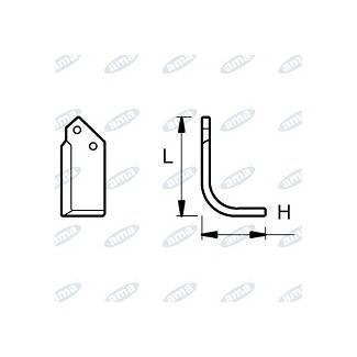 Obrázek k výrobku 43639 - NŮŽ ROTAVÁTORU 116 x 173 MM LEVÝ