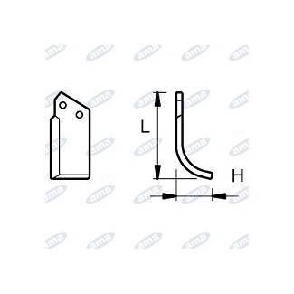 Obrázek k výrobku 43133 - NŮŽ ROTAVÁTORU 116 x 215 x 10 MM LEVÝ