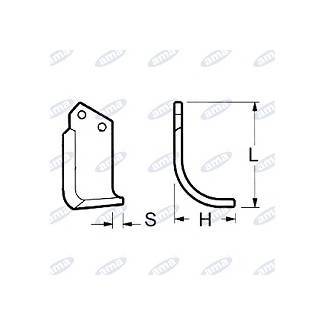 Obrázek k výrobku 43129 - NŮŽ ROTAVÁTORU 120 x 190 x 20 MM LEVÝ