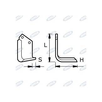 Obrázek k výrobku 43818 - NŮŽ ROTAVÁTORU 130 x 180 x 15 MM LEVÝ