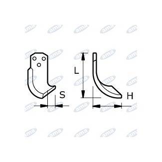 Obrázek k výrobku 43448 - NŮŽ ROTAVÁTORU 133 x 223 x 34 MM LEVÝ