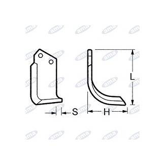 Obrázek k výrobku 43059 - NŮŽ ROTAVÁTORU 136 x 196 x 12 MM LEVÝ