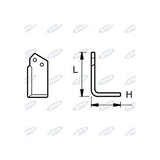 Obrázek k výrobku 14168 - NŮŽ ROTAVÁTORU 138 x 188 MM PRAVÝ