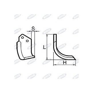 Obrázek k výrobku 37287 - NŮŽ ROTAVÁTORU 140 x 165 MM PRAVÝ