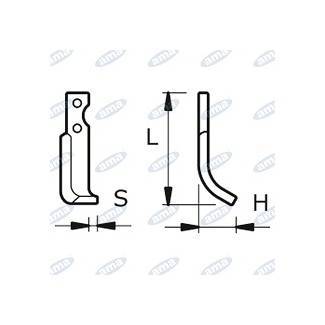 Obrázek k výrobku 43282 - NŮŽ ROTAVÁTORU 195 x 61 x 20 MM LEVÝ