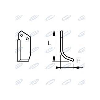 Obrázek k výrobku 43093 - NŮŽ ROTAVÁTORU 40 x 120 MM LEVÝ