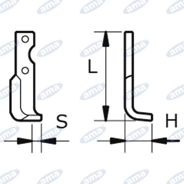Obrázek k výrobku 60391 - NŮŽ ROTAVÁTORU 50 x 175 x 21 MM LEVÝ