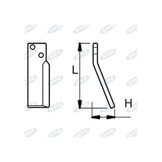 Obrázek k výrobku 43780 - NŮŽ ROTAVÁTORU 65 X 195 MM LEVÝ