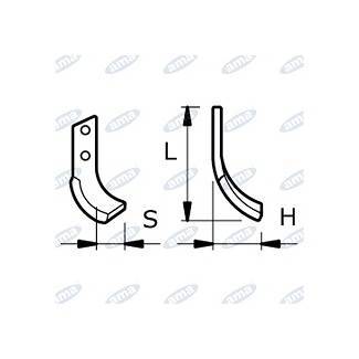 Obrázek k výrobku 43311 - NŮŽ ROTAVÁTORU 70 x 230 x 50 MM PRAVÝ