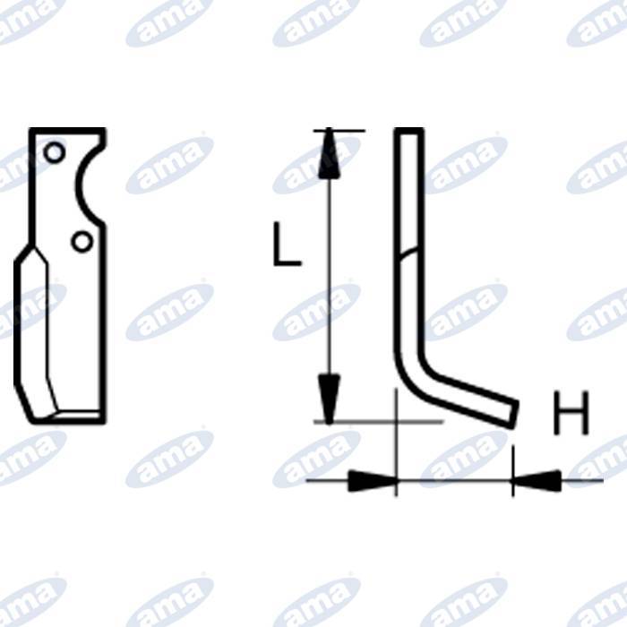 Obrázek k výrobku 43249 - NŮŽ ROTAVÁTORU 71 X 176 MM PRAVÁ