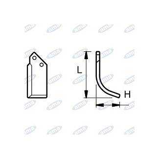 Obrázek k výrobku 43899 - NŮŽ ROTAVÁTORU 72 x 167 MM LEVÝ