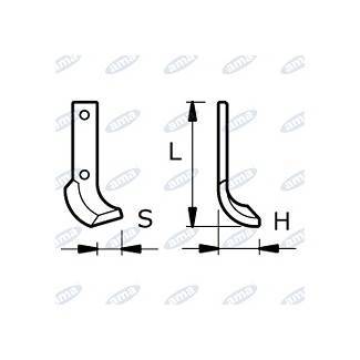 Obrázek k výrobku 42918 - NŮŽ ROTAVÁTORU 72 x 232 x 38 MM LEVÝ