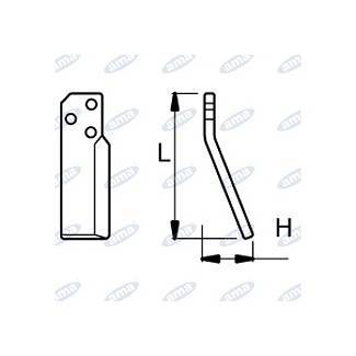 Obrázek k výrobku 43785 - NŮŽ ROTAVÁTORU 75 x 225 MM PRAVÝ