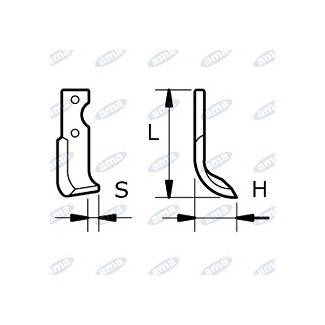 Obrázek k výrobku 43724 - NŮŽ ROTAVÁTORU 80 x 188 x 20 MM PRAVÝ