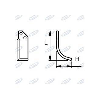 Obrázek k výrobku 42900 - NŮŽ ROTAVÁTORU 88 x 145 MM LEVÝ