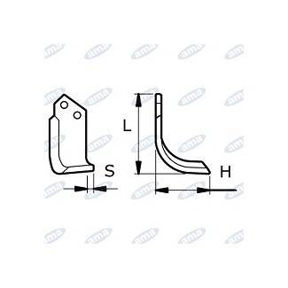 Obrázek k výrobku 60578 - NŮŽ ROTAVÁTORU 92 x 163 x 20 MM PRAVÝ