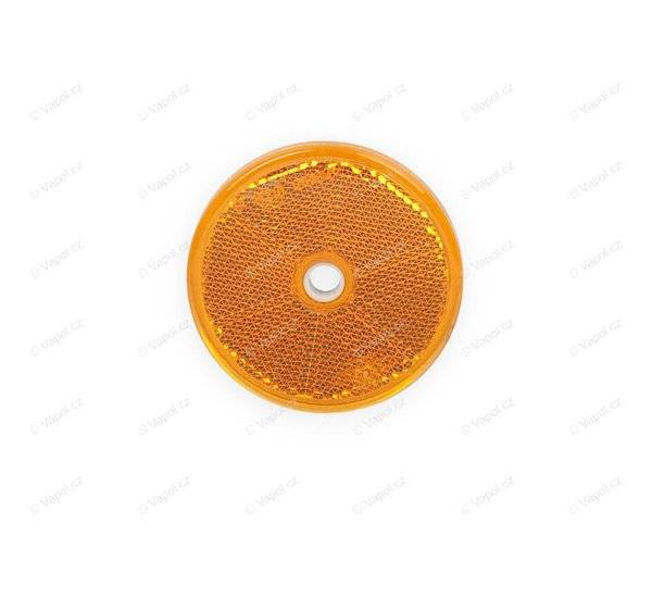 Obrázek k výrobku 30193 - Odrazka oranžová, pr. 60 mm s dírou