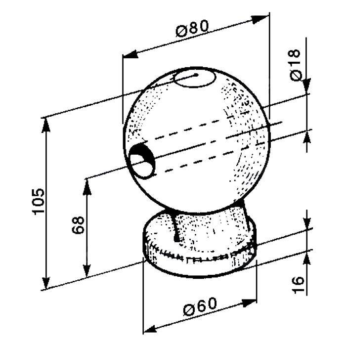 Obrázek k výrobku 8707 - přední koule  prům 78 mm/10.000 kg