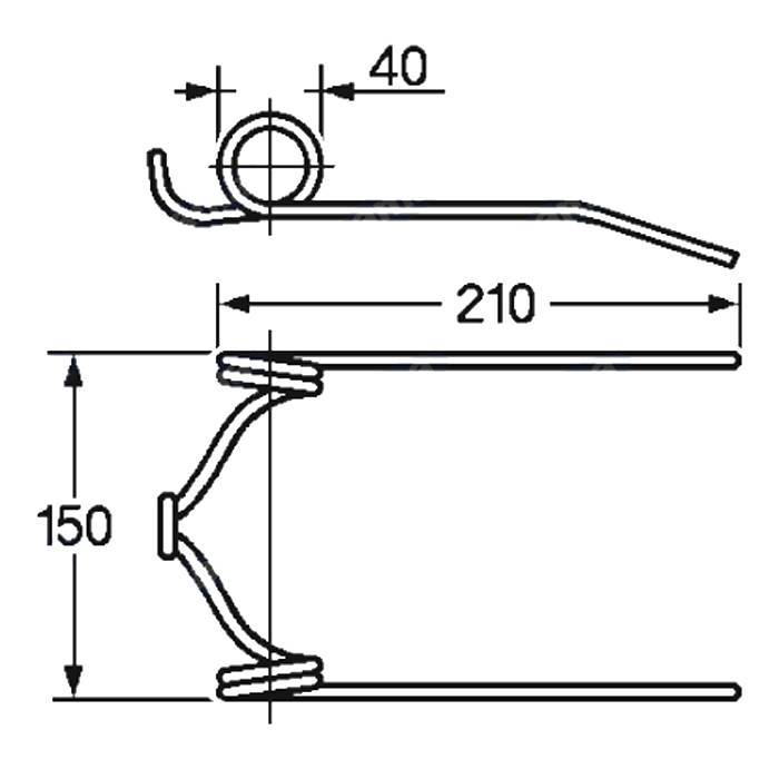 Obrázek k výrobku 57916 - Pružina kombajnu 40x150x210