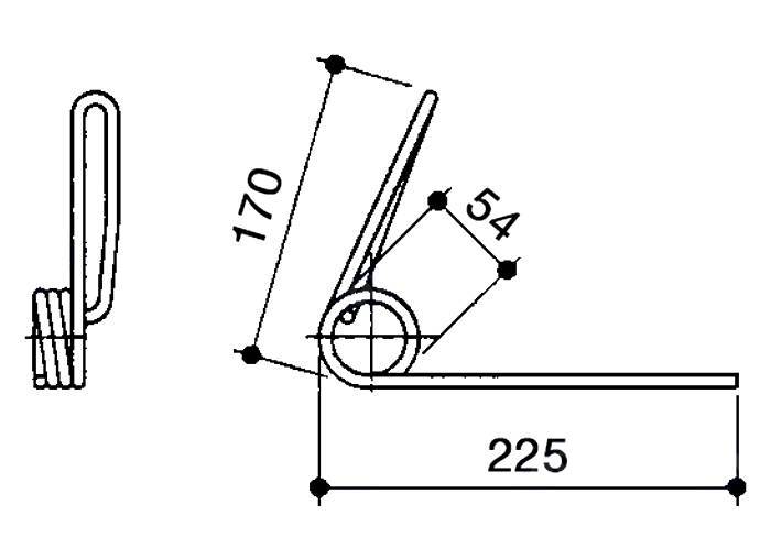 Obrázek k výrobku 57924 - Pružina pro brány, obraceče, atd. 54x170x225