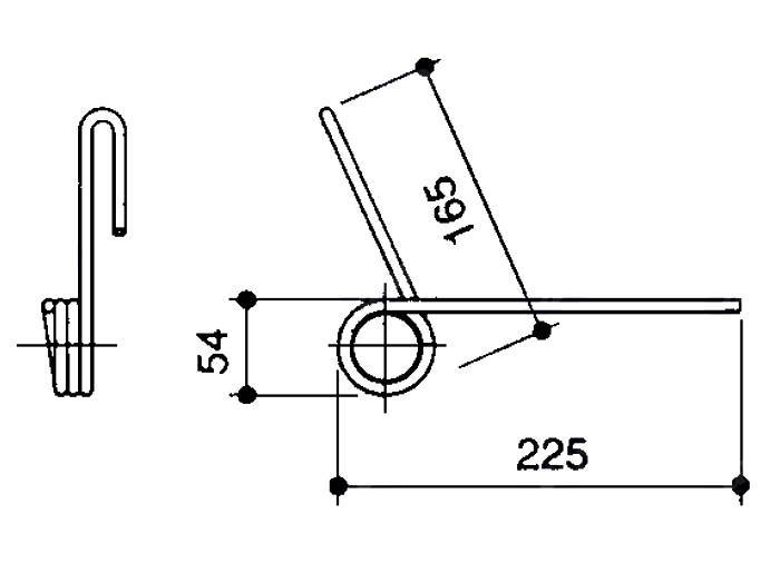 Obrázek k výrobku 57923 - Pružina pro brány, obraceče, atd. 54x165x225