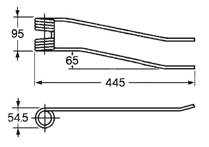 Obrázek k výrobku 57552 - Pružina shrnovače 54,5x95x445