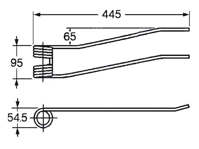 Obrázek k výrobku 57550 - Pružina shrnovače 54,5x95x445