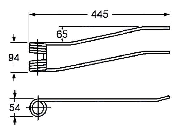 Obrázek k výrobku 57594 - Pružina shrnovače 54x94x445