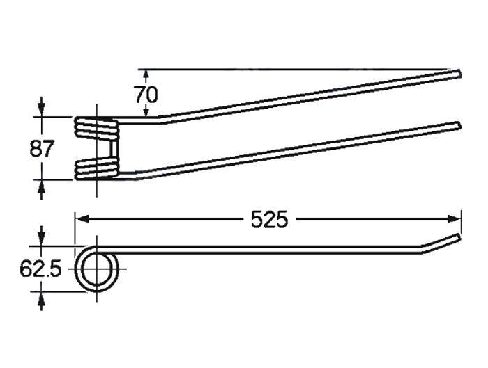 Obrázek k výrobku 57596 - Pružina shrnovače 62,5x87x525